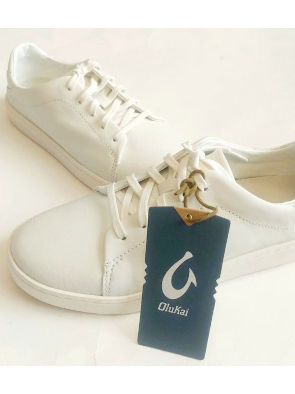 Olukai Womens Size 8 PEHUEA LI ILI Casual Leather Sneaker Bright White Shoe - Picture 4 of 9